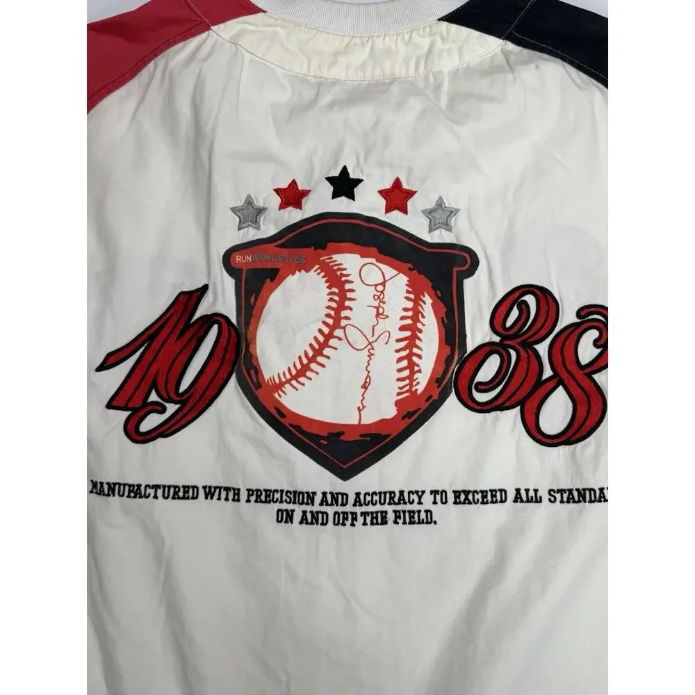 Run Athletics Baseball Jersey Mens XL Y2K Rev Run Hip Hop Embroidered 1988